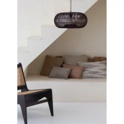 Suspension Arizona Rotin abat-jour bordeaux