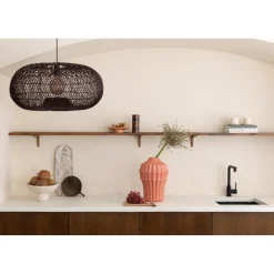 Suspension Arizona Rotin abat-jour bordeaux