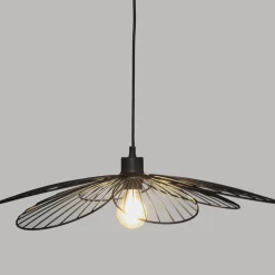 Suspension Fleur noir en métal D57cm