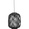 Suspension style lanterne 'PACITO' en rotin noir
