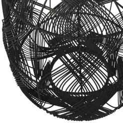 Suspension style lanterne 'PACITO' en rotin noir