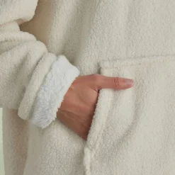 Sweat Plaid Bouclette en polyester CAPUCHE 70 x 87 MATCHA + MOKA Creme