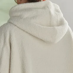 Sweat Plaid Bouclette en polyester CAPUCHE 70 x 87 MATCHA + MOKA Creme