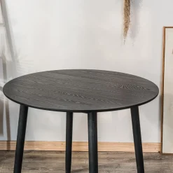 Table à manger 4 personnes ronde en bois Marron