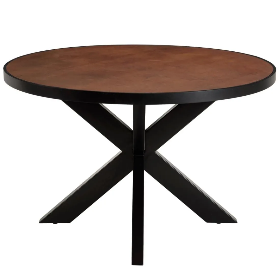 Table à manger 4 places couleur rouille effet pierre BASILE