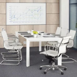 Table à Manger blanche 2 rallonges KIMMIE