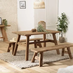 Table à manger bois Pin recyclé