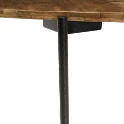 Table à manger bords concaves en bois et pieds métal KIARA