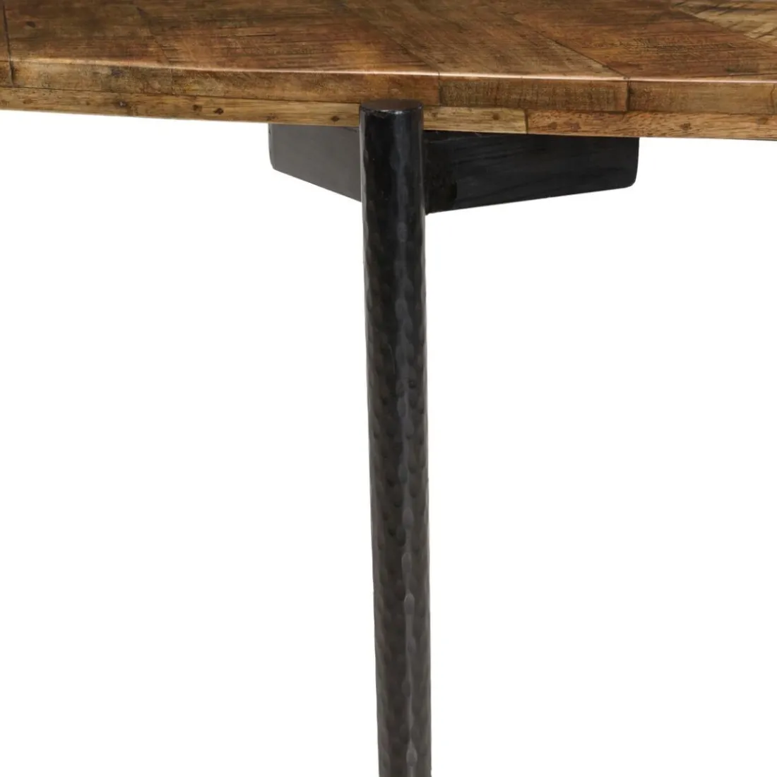 Table à manger bords concaves en bois et pieds métal KIARA