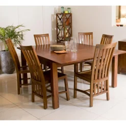 Table à manger Carrée Rallonge 140/50 x 140 cm - MELINDA