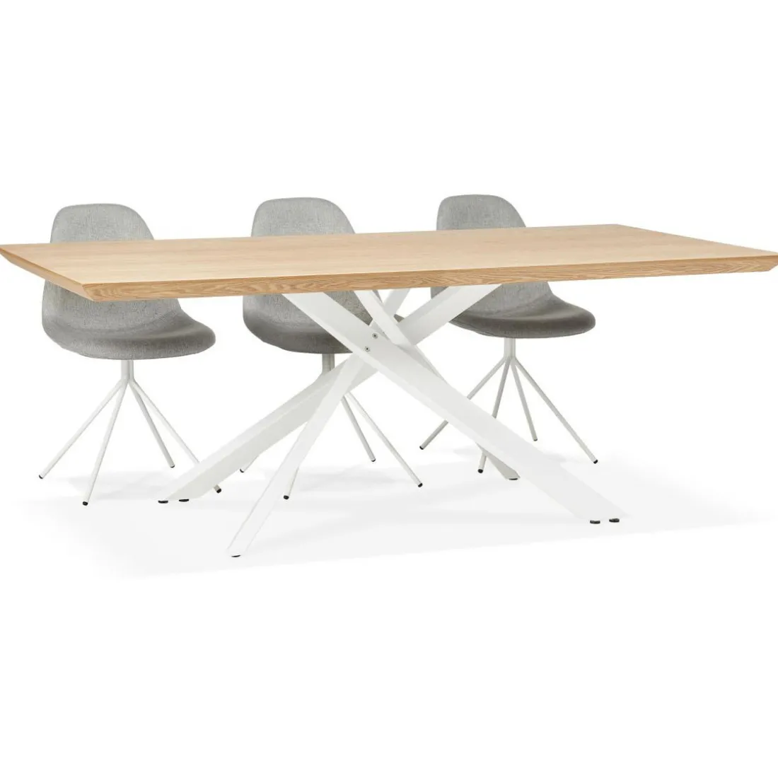 Table à Manger Couleur Naturel Métal Blanc ROYALTY