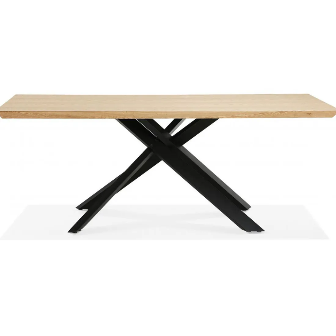 Table à Manger Couleur Naturel Métal Noir ROYALTY