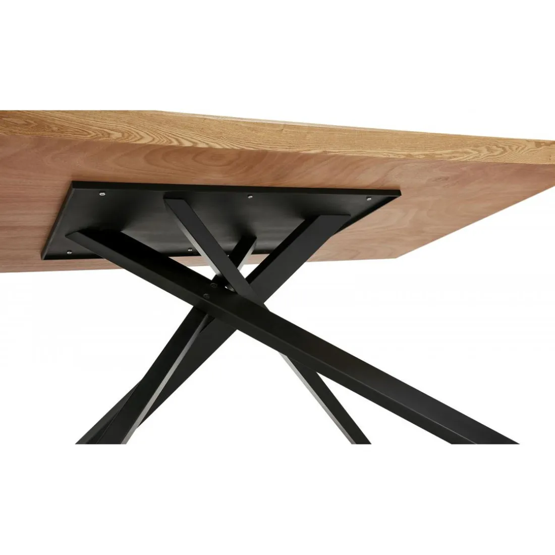 Table à Manger Couleur Naturel Métal Noir ROYALTY