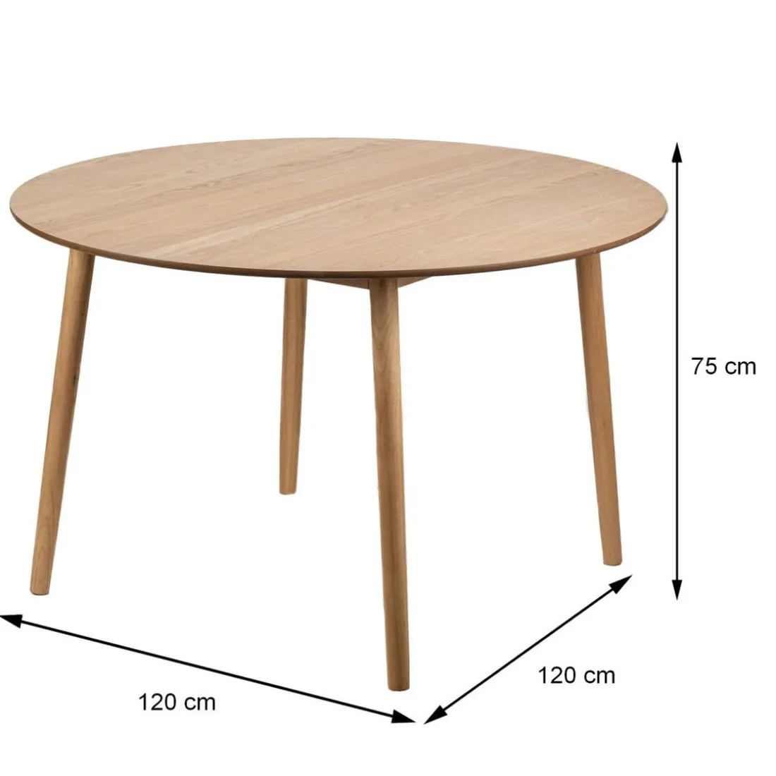 Table à Manger Design Ronde Scandinave Bois TRADITION 6P-MARRON