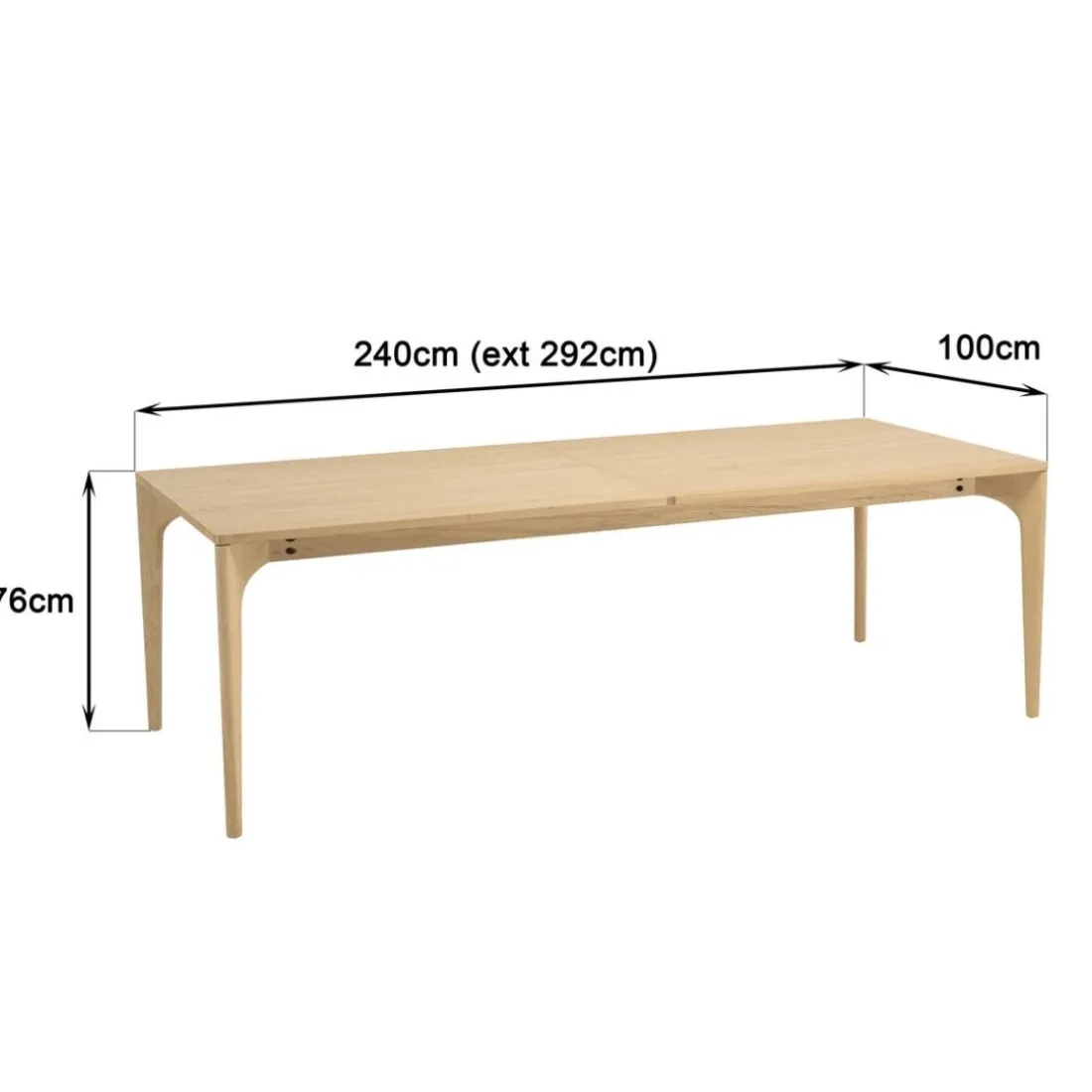 Table à manger extensible naturelle pieds en chêne massif MAXENCE