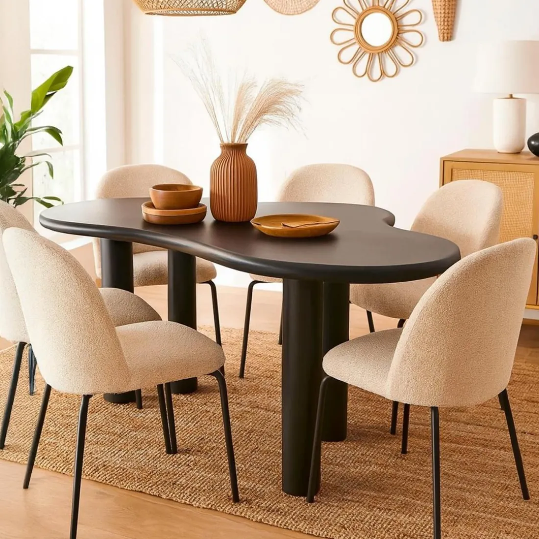 Table à manger forme nuage asymétrique VALDO Noir