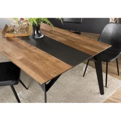 Table À Manger MADISON Bois Teck Recyclé Métal Et Pieds Métal 100 X 45 Cm