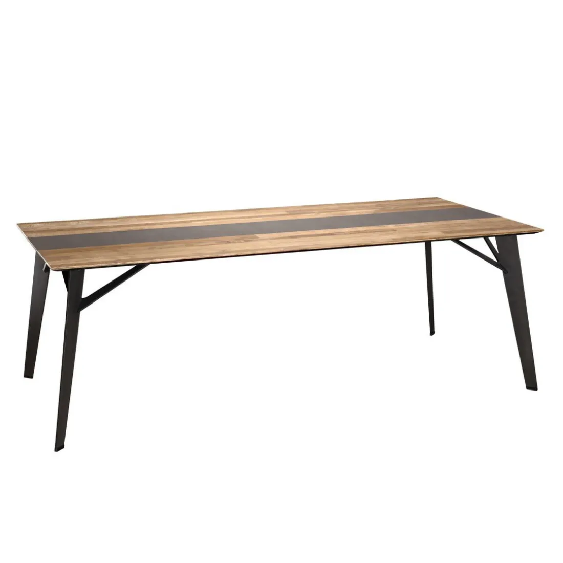 Table À Manger MADISON Bois Teck Recyclé Métal Et Pieds Métal 100 X 45 Cm