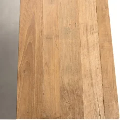 Table À Manger MADISON Bois Teck Recyclé Métal Et Pieds Métal 100 X 45 Cm