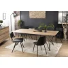 Table À Manger MAXENCE 220X100 Bois Chêne Pieds Croisés Métal