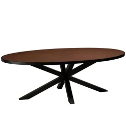 Table à manger ovale couleur rouille et effet pierre BASILE