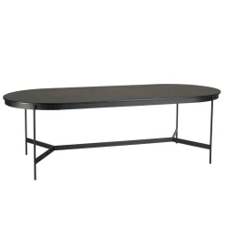 Table à manger ovale Noir piètement métal