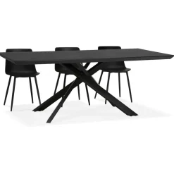 Table à Manger Piétement en Métal Noir POTZ Noir