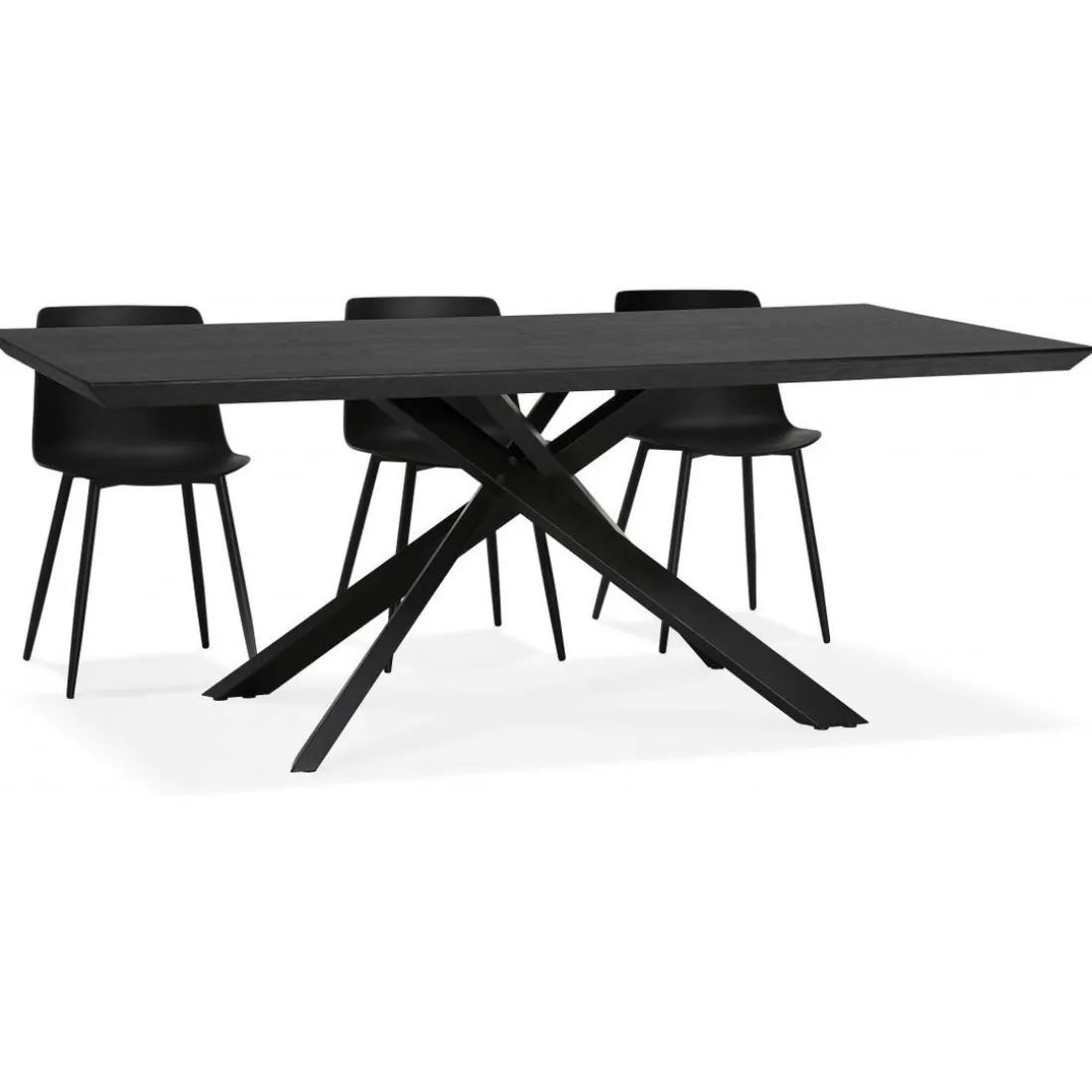 Table à Manger Piétement en Métal Noir POTZ Noir