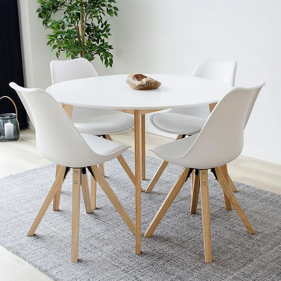 Table à Manger plateau rond en bois VOJENS