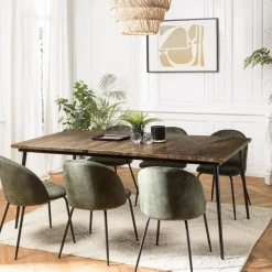 Table à manger rectangulaire en bois mahogany KIARA