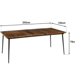 Table à manger rectangulaire en bois mahogany KIARA