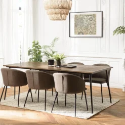 Table à manger rectangulaire en formes géométriques KIARA