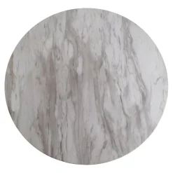 Table à Manger Ronde en Acier Imitation Marbre COUCI