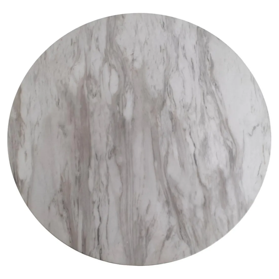Table à Manger Ronde en Acier Imitation Marbre COUCI