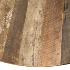 Table À Manger SIXTINE Ronde 130X130Cm Pieds Croisés Bois Teck Recyclé Acacia Mahogany