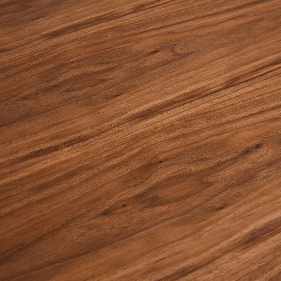 Table à manger 'WALABY' en bois finition Noyer avec pied central en métal