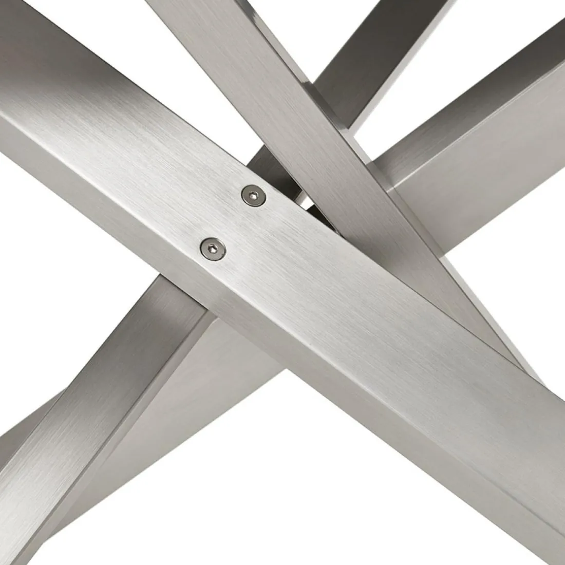 Table à manger 'WALABY' en bois finition Noyer avec pied central en métal