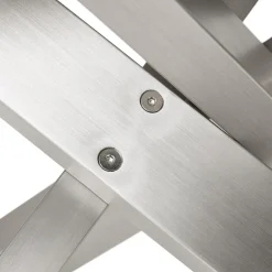 Table à manger 'WALABY' en bois finition Noyer avec pied central en métal