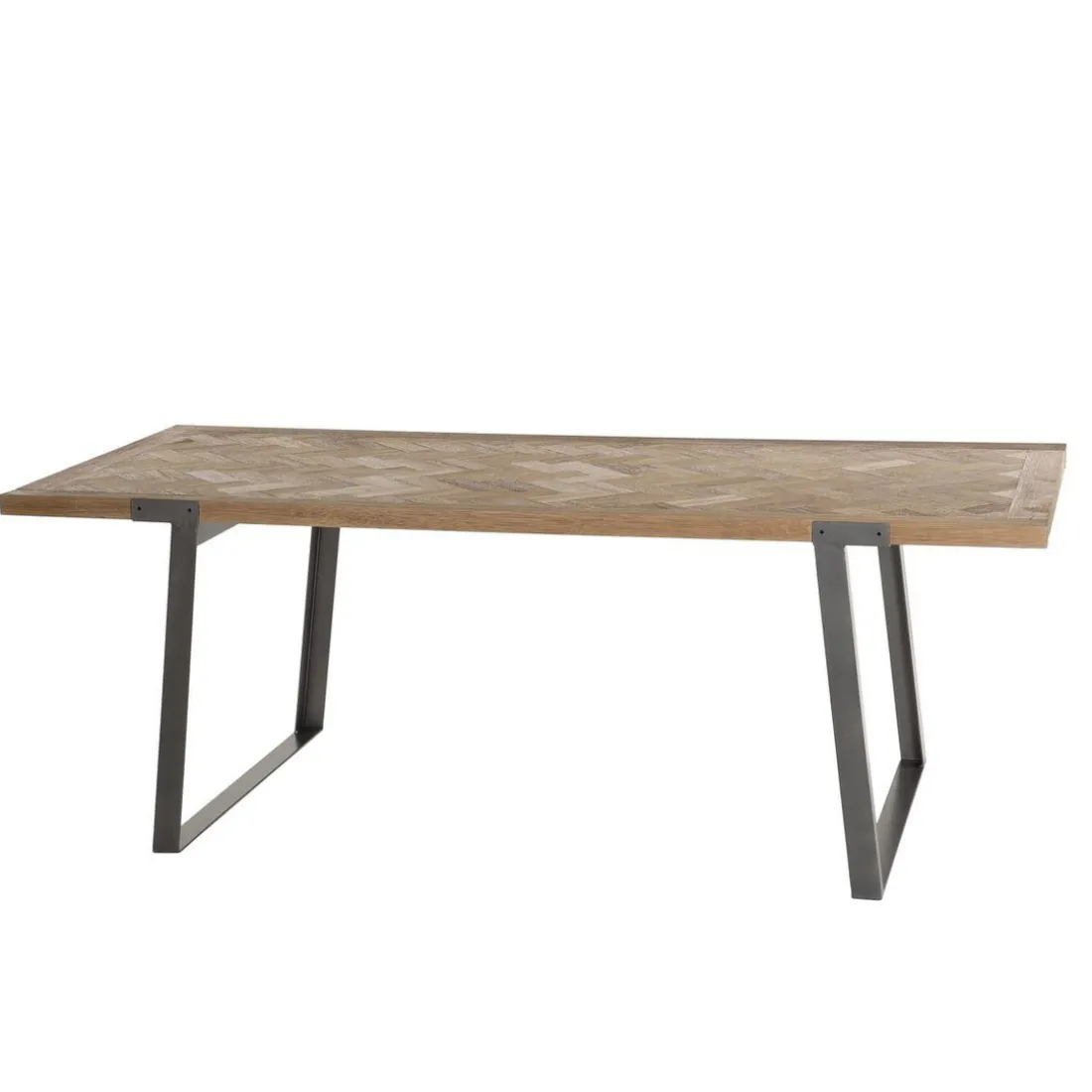 Table à manger 220x100cm Sapin et métal CARLA