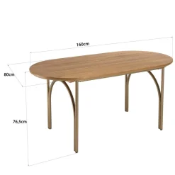 Table à manger YSEULT bois Peuplier 160x80cm