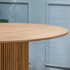 Table a Manger 6 personnes Ronde Bois Marron