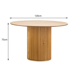 Table a Manger 6 personnes Ronde Bois Marron