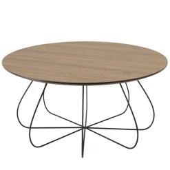 Table basse biseautée mocha pieds forme panier en métal JULIA