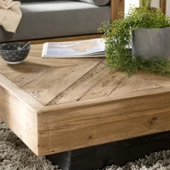 Table Basse Carrée ANDRIAN Bois Pin Recyclé