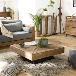 Table Basse Carrée ANDRIAN Bois Pin Recyclé