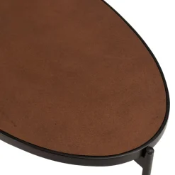 Table basse ovale couleur rouille effet pierre BASILE
