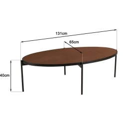 Table basse ovale couleur rouille effet pierre BASILE