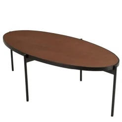 Table basse ovale couleur rouille effet pierre BASILE