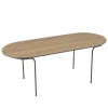 Table basse rect. angles arrondis mocha pieds métal JULIA