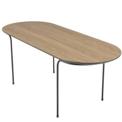 Table basse rect. angles arrondis mocha pieds métal JULIA